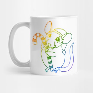 Candy Cane Cuddle (Rainbow Version) Mug